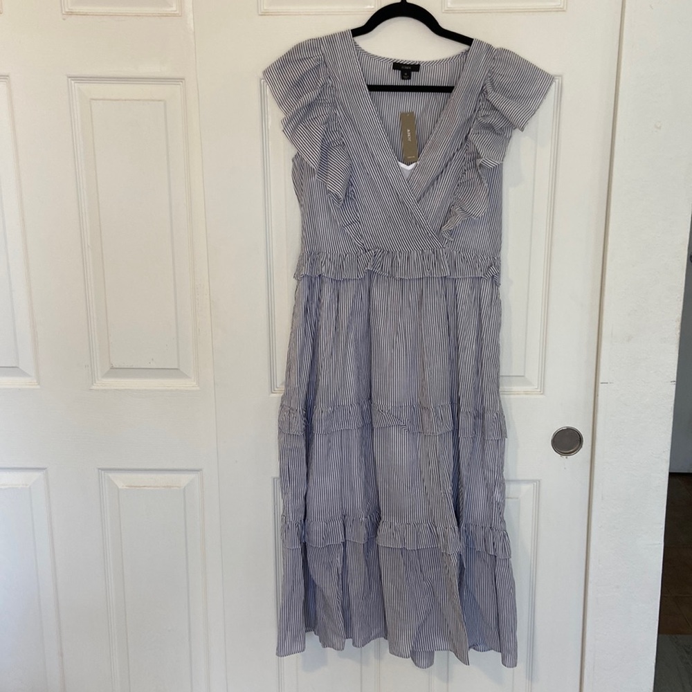J Crew Railroad Stripe Maxi Dress